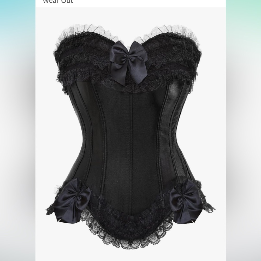 NWT DOSE Black Lace-Up  detailed Corset Top size 5XL